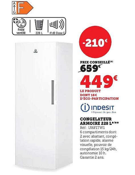 Promo Cong Lateur Armoire L Indesit Chez Super U Icatalogue Fr