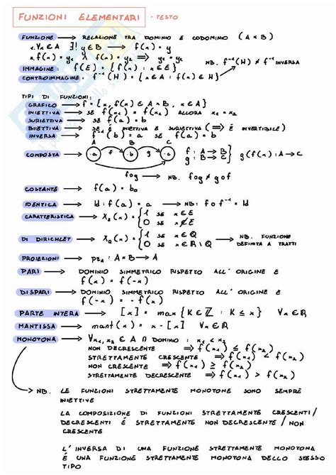 Appunti Analisi Matematica Funzioni Elementari