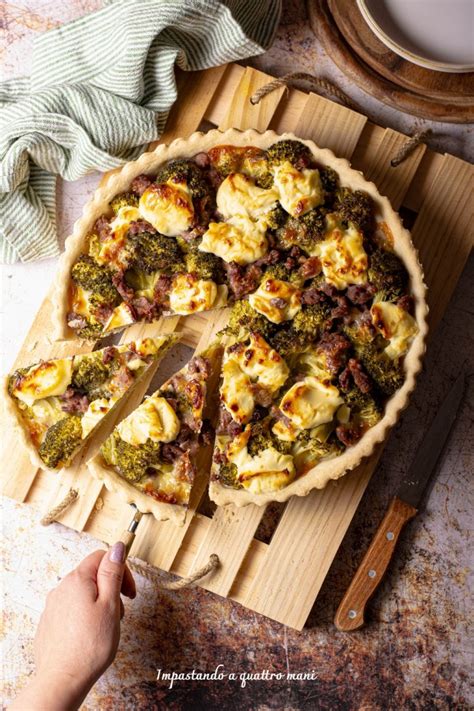 Torta Salata Con Broccoli E Salsiccia Impastando A Quattro Mani