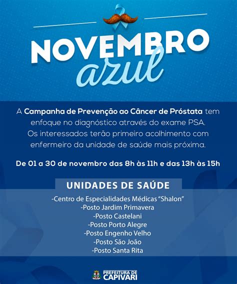 Secretaria De Saúde Anuncia Ações Para Campanha “novembro Azul” Contra