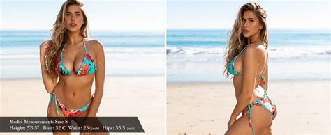 Amazon Relleciga Black Brazilian Bikini Triangle Top Wavy Teeny Swimsuit Size Small