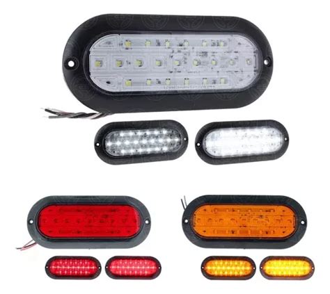 Plafon 21 Led Ovalado Alta Baja Estrobo Plano Slim 12 24v F1