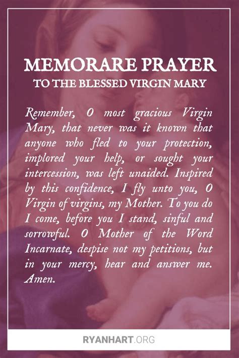 memorare prayer   blessed virgin mary memorare prayer novena