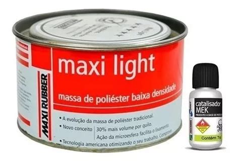 Massa De Poliester Light 900 Grs Maxi Rubber 1mg025 MercadoLivre