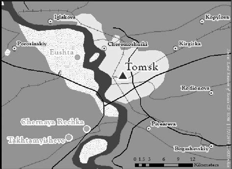 Map Of Tomsk Region Tatar Villages Are Indicated By A Dot Download