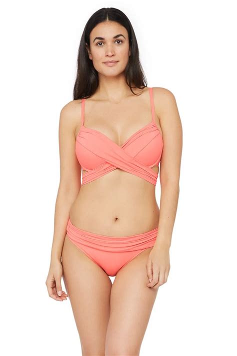 La Blanca S Island Goddess Wrap Bra Underwire Bikini Top Hipster