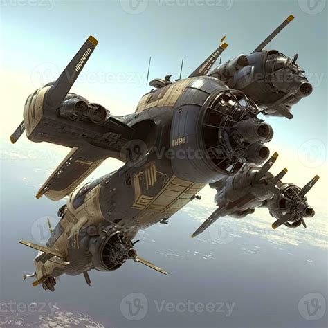 Futuristic military aircraft design, war military air craft, sci-fi ...