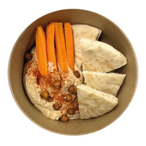 Hummus con crudités y pita Sasa