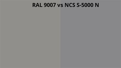 RAL 9007 Vs NCS S 5000 N RAL Colour Chart UK