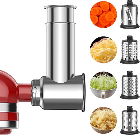 Amazon.com: Stainless Steel Slicer Shredder Attachment for KitchenAid ...