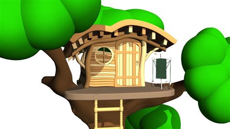 Cartoon Tree House 3d Model 10 Unknown Ma Obj Fbx Free3d