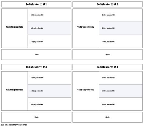 Todisteiden Kortin Malli Storyboard Por Fi Examples