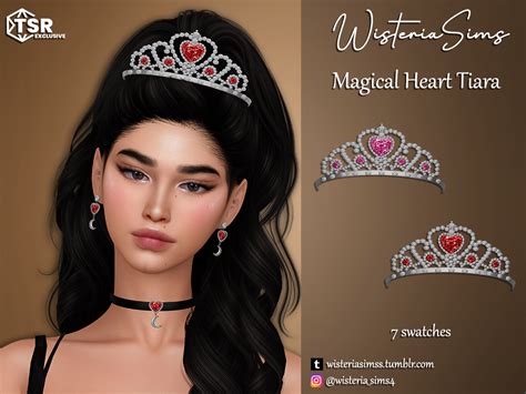 Wisteriasims Magical Heart Tiara Sims 4 Adult Heart Jewelry Set Jewelry Set Heart Jewelry