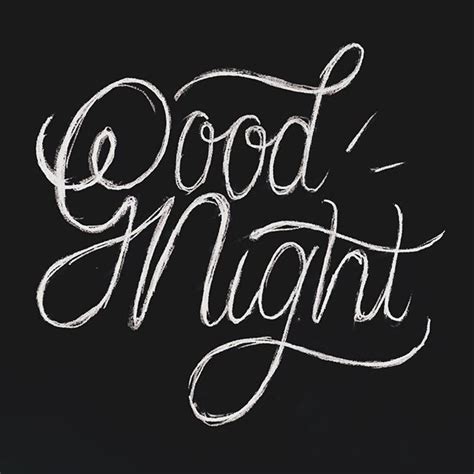 Good Night Type Typography Lettering Pencil Script Goodnight