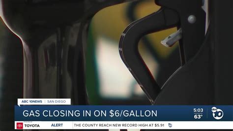 Avg Gas Price In Sd County Nearing 6gallon