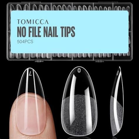 Tomicca Medium Almond Nail Tips 504pcs Acrylic Nail Tips