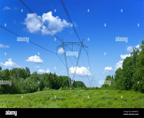 High Voltage Line Of Electricity Transmissions On Stock Photo Alamy