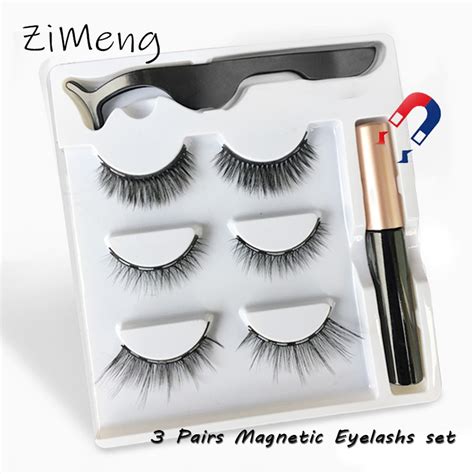 3 Pairs Magnetic Eyelashs Set Magnet Liquid Eyelinerand Magnetic Lashes