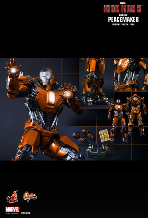 IRON MAN PEACEMAKER MARK XXXVI 1 6TH Scale Figure MMS258 IRON MAN 3 HOT TOYS Cawette Jones