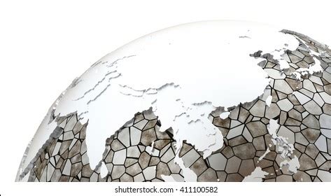 Southeast Asia On Metallic Model Planet Stock Illustration