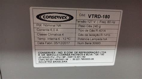 Vitrine Refrigerada Para Doces V Usada Vtrd Conservex Ilha