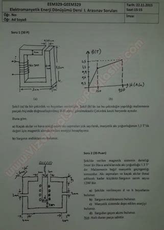 Elektromanyetik Enerji D N M Dersi Vize Sorular Vize Ve Final