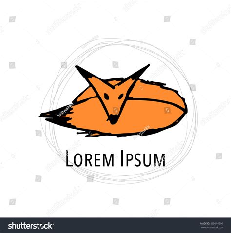 Cute Fox Sketch Your Design Stock Vector Royalty Free 555614506