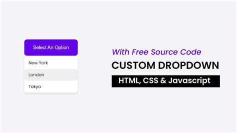 Custom Dropdown Menu Html Css Javascript Coding Artist