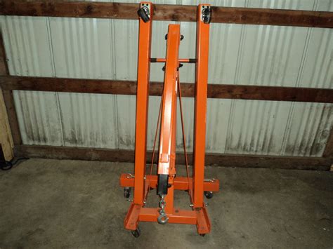 Central Hydraulics Ton Shop Crane Foldable Engine Hoist On Wheels