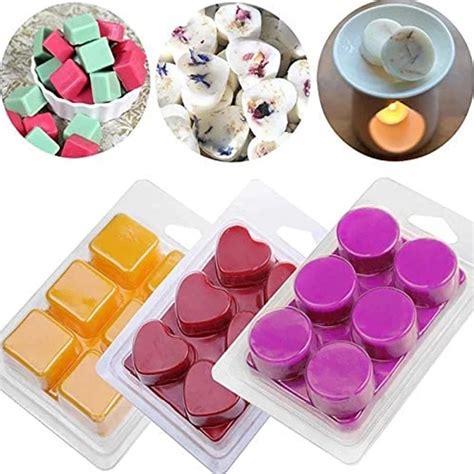 50packs Wax Melt Clamshells Molds 6 Cavity Cube Tray For Candle Making