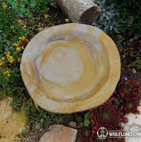 Stone Garden Bowl Round Sandstone Garden Decor Decorations Home