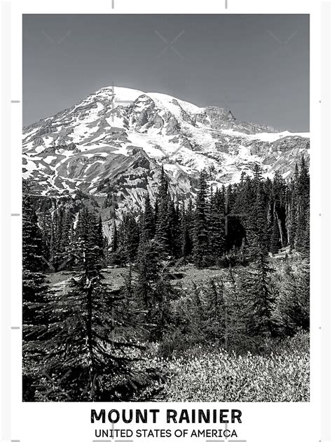 "Mount Rainier Stratovolcano Washington State Mountain Ranges Dorm Room ...