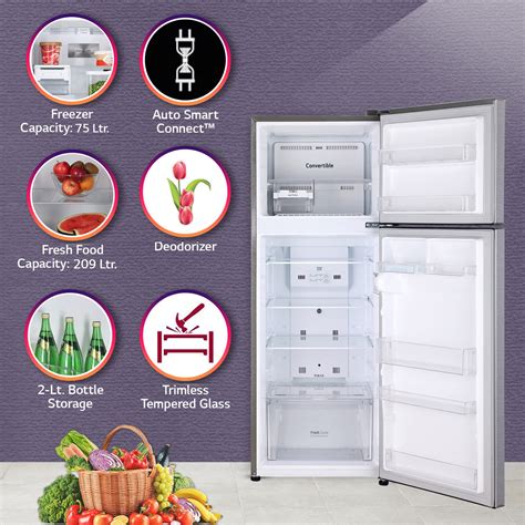 LG 284 L 3 Star Frost Free Smart Inverter Double Door Refrigerator GL