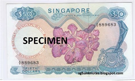 nut's Singapore Banknotes Collection: Singapore Orchid 50 Dollar ...