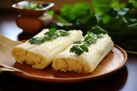 Premium Photo Artisanal Poblano Cheese And Corn Tamales