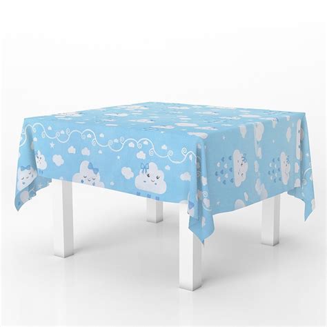 1 Toalha Mesa Festa TNT Estampado Floco Neve Frosen 140X500