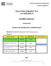 PRODUCTO ACADÉMICO 2 TÉCNICAS DE ENTREVISTA Y OBSERVACIÓN pdf