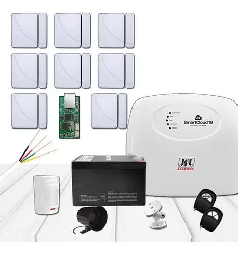 Kit Alarme Jfl Sem Fio Smart Cloud 18 9 Sensores Parcelamento