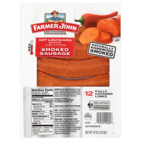 Farmer John Smoked Sausage Hot Louisiana Brand Med Smart Final