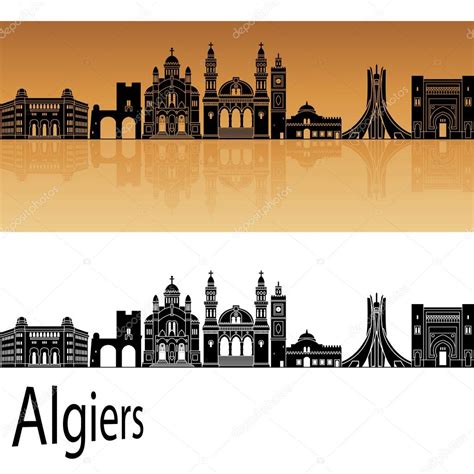 Algiers skyline in orange Stock Vector by ©paulrommer 118603056