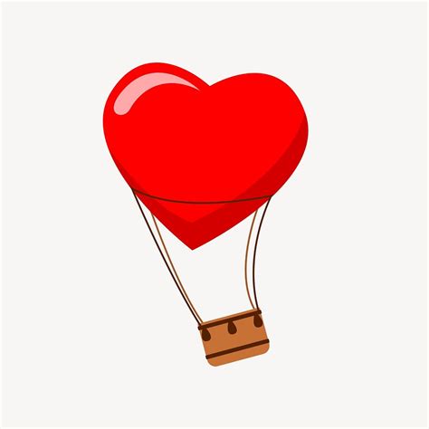 Heart Shape Hot Air Balloon Free Vector Rawpixel