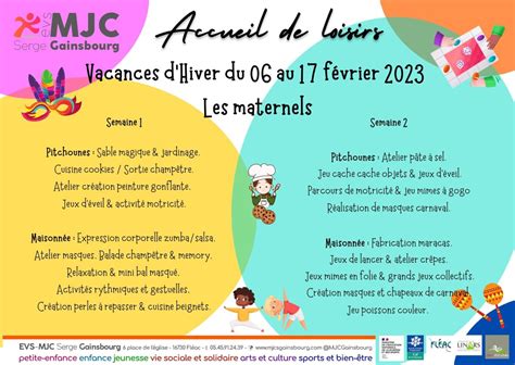 Programme Alsh Vacances D Hiver Du Au F Vrier Evs Mjc