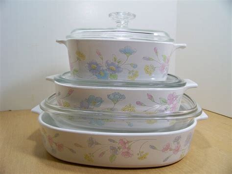 Corning Ware Pastel Bouquet 3 Piece Casserole Set By SmakBoutique