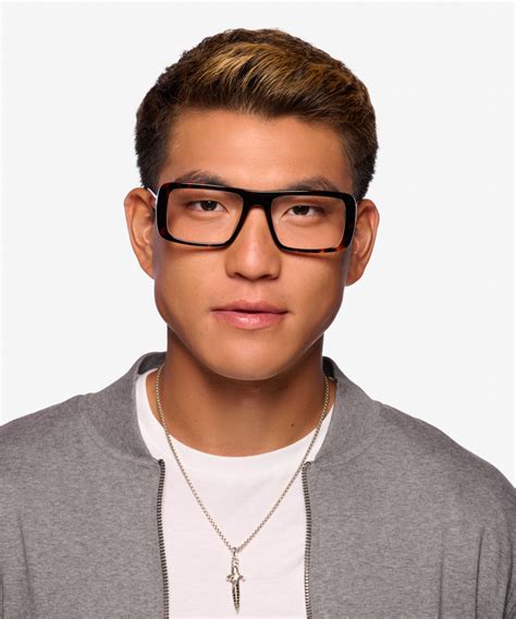 Elapso Rectangle Brown Tortoise Glasses for Men | Eyebuydirect