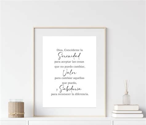 Spanish Serenity Prayer Oración De La Serenidad Christian Etsy