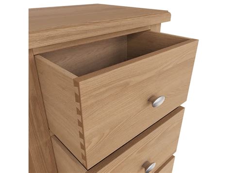 Kenmore Dakota Oak 5 Drawer Tall Narrow Chest Of Drawers Assembled