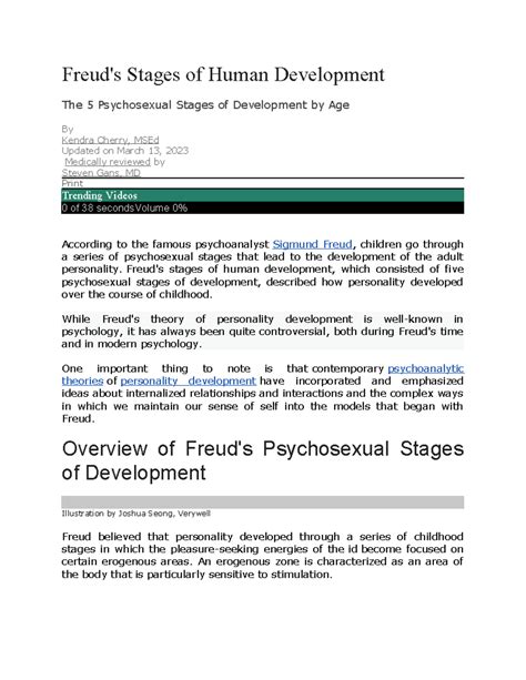 Freuds Theory Report Freuds Stages Of Human Development The 5