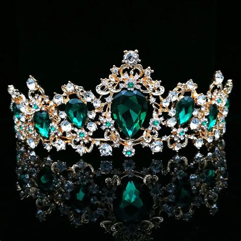 Coronas De Tiara Real Barroca Vintage Para Mujer Corona De Reina Azul