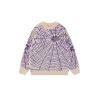 Emmiol Free Shipping 2023 Men S Spiderweb Jacquard Knit Sweater Purple