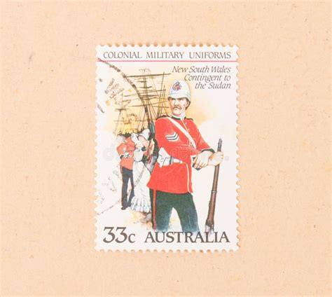 A Stamp Printed In Australia Shows A Military Uniform Circa 1980